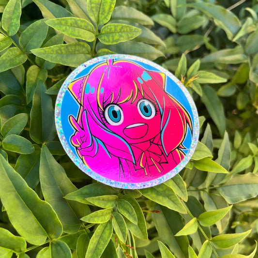 ‘Telepathy Pink’ Glitter Sticker