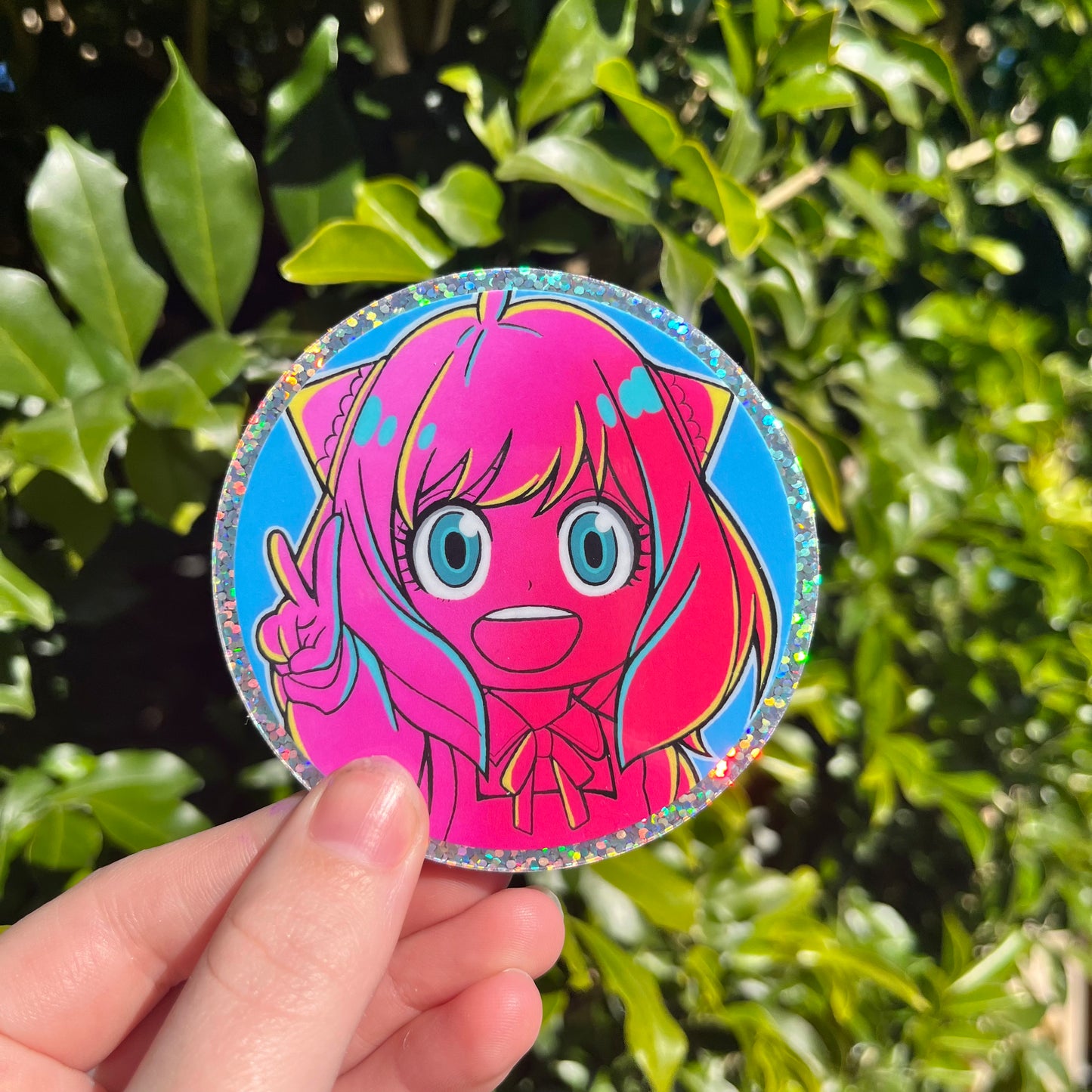 ‘Telepathy Pink’ Glitter Sticker