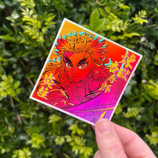 ‘Flaming Blade’ Holographic Sticker